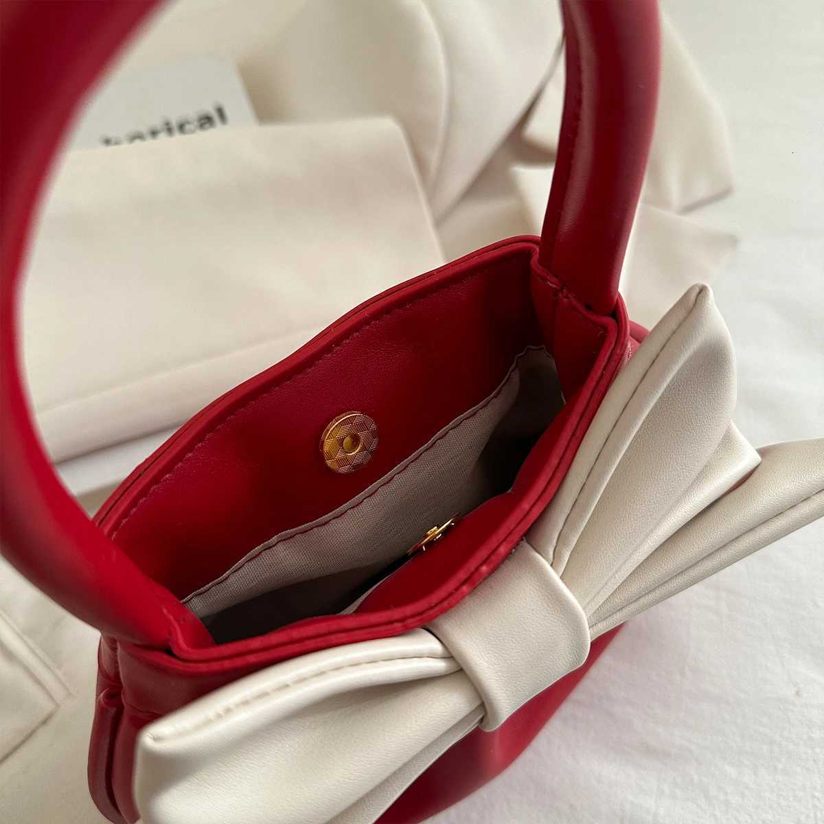 Wens Mini PU Cluh Bag - Lightweight Small Purse with Bow Detail Magnetic Closure for Daily Use Coin Purse Y251121