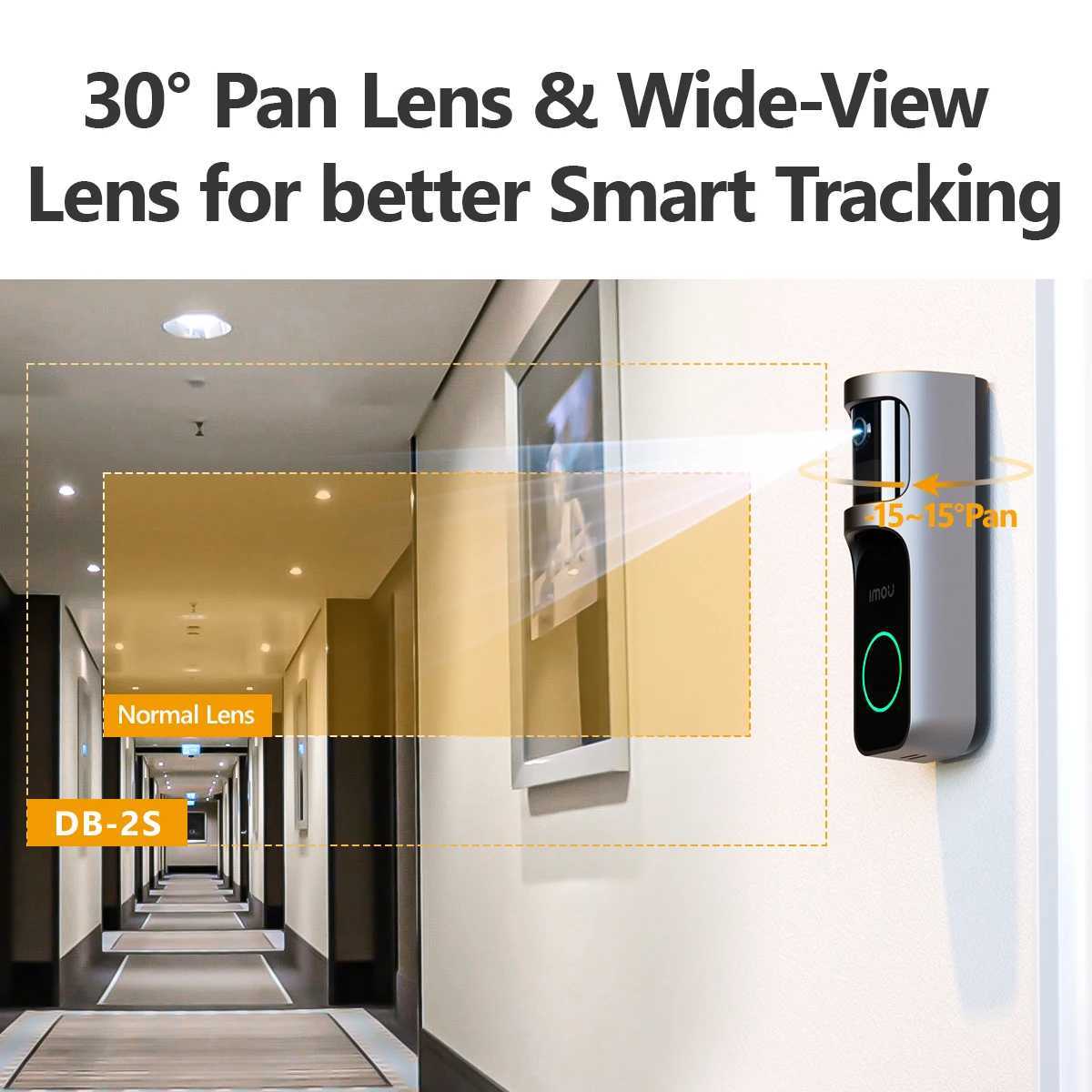 IMOU doorbell 2S two-way communication video kit 5000mAh rechargeable battery 30 floodlight mirror human detection waterproof 100% cordless chime X250