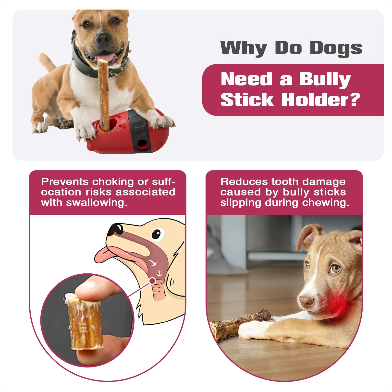 Bully Stick Holder Slow Feeder Ball Food Dispensing Toy for Small Medium Dogs Irregular Rolling Dog Toys