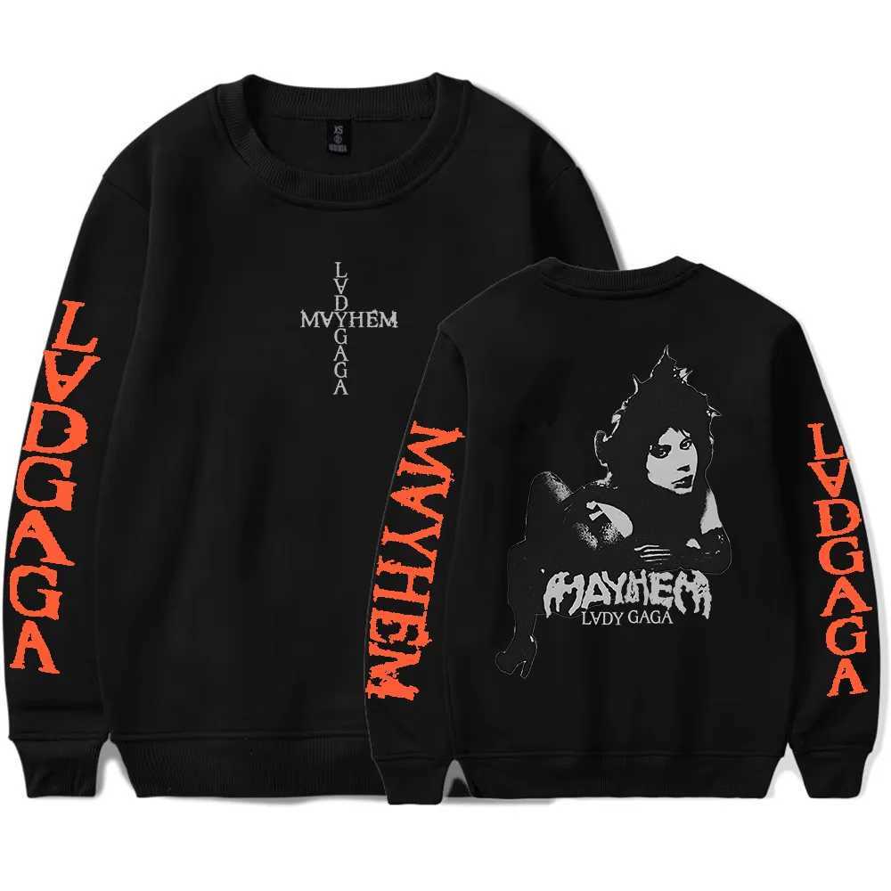 2025 Lady Gaga Mayhem Album Hoodies MensWomens Long Sleve Hip Hop Tshirt Unisex Sudaderas 2025 New Fashion Printing Pul X250421 L251018A7S9