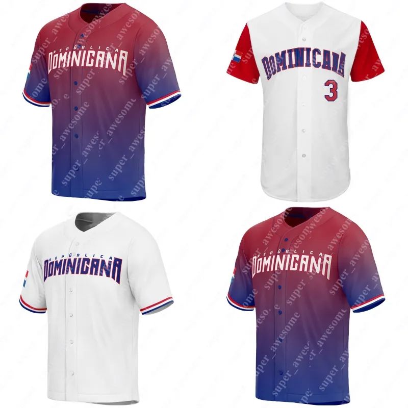 2023 Dominican Republic Baseball Jersey Manny Machado Juan Soto Julio Rodriguez Jeremy Pena Vladimir Guerrero Jr. Rafael Devers Willy Adames Gary Sanchez Javier