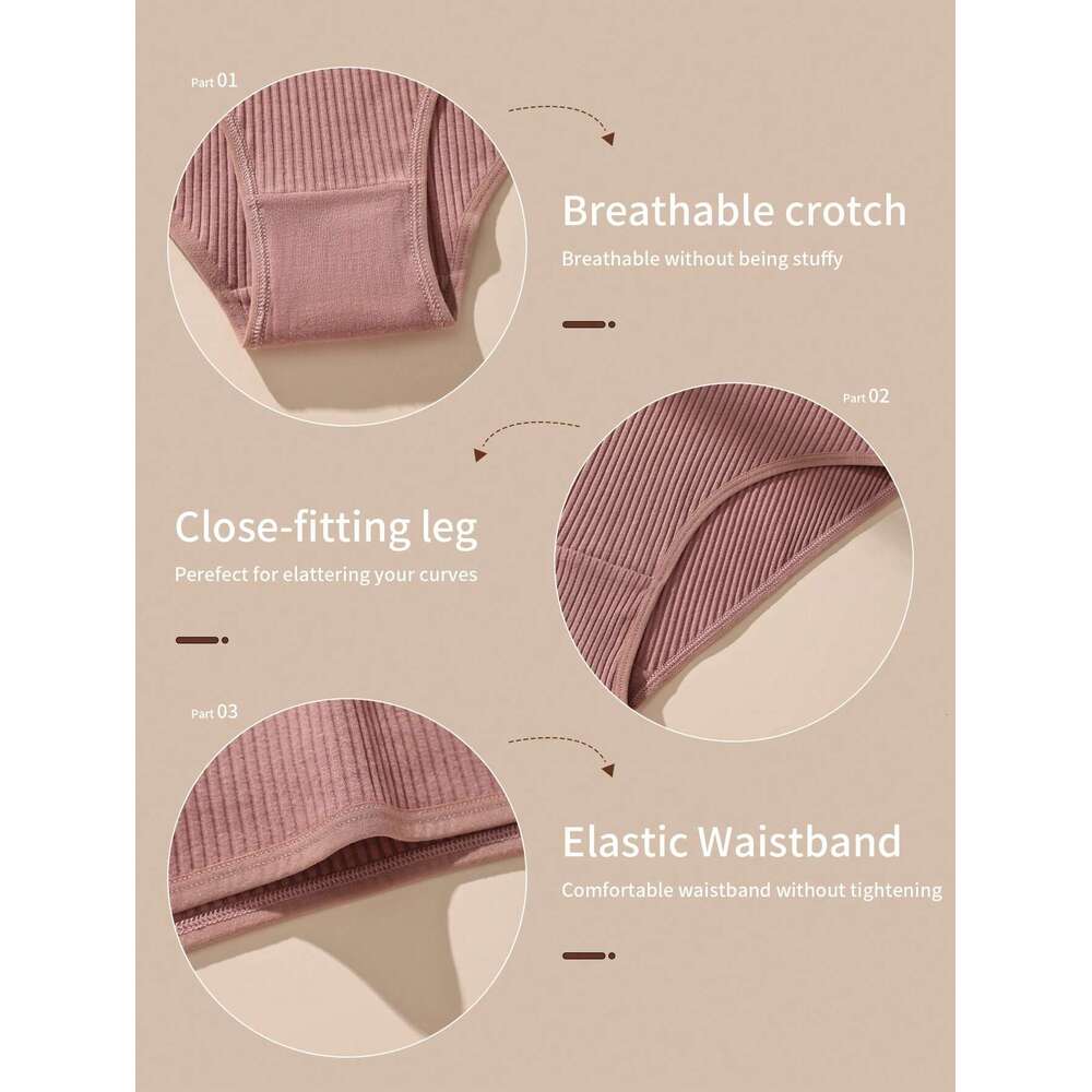 12pcsSoft Cotton Comfort: Juniors Gerie Seamless High-Waisted Underwear for Young Women