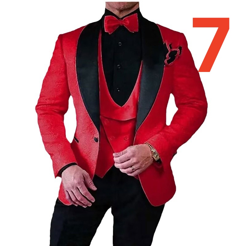 Men's k1401 Three-Piece Slim Fit Business Suit - Formal