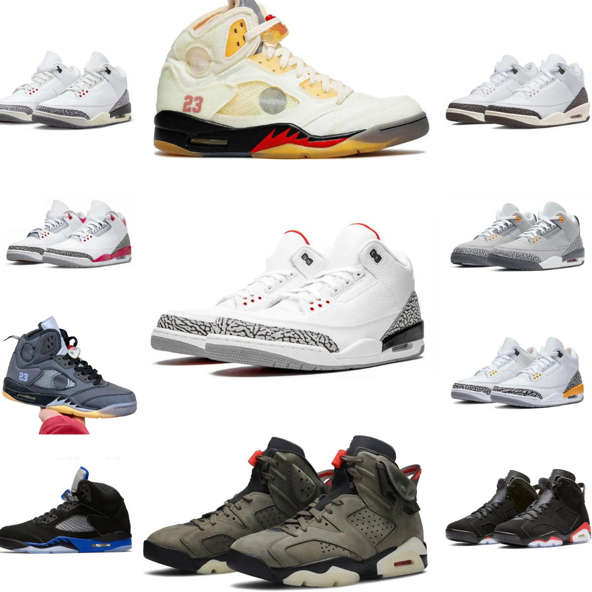 Trainers 3 J3 Basketball Sports Shoes Jump Mans Women Retroes 5 6 J5 Black White Green Unc Cement 3S Sail Muslin Reverse Metallic Carmine 5S Black Infrared Sneakers H88