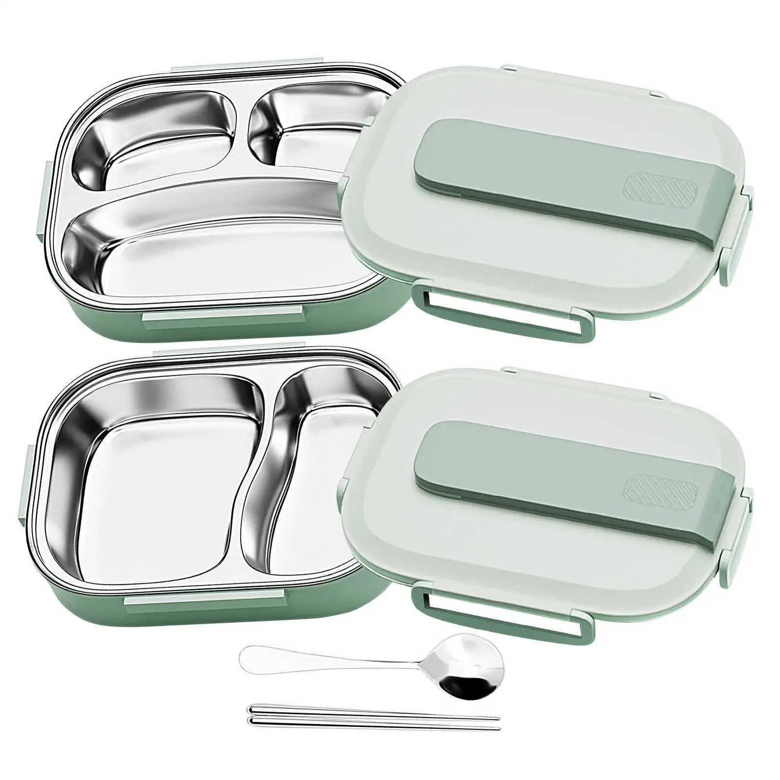 1000ml Stainless Steel Lunch Box 3 Compartment Leakproof Bento Box Eco Friendly Food Container for School Picnic Travel OutdoorM251121