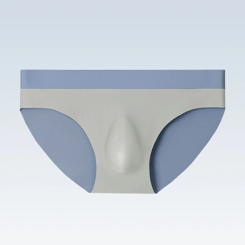 Mens Ice Silver Seamless Underwear 3D Stamped Triangle Shorts Summer Thin Bottom Boys Sports 250417