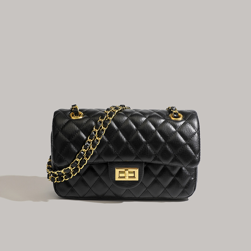 Free Shipping New Quilted Embroidery Stitch Small Square Bag, Women's Chain Strap Crossbody Shoulder Bag, Versatile Textured Purse