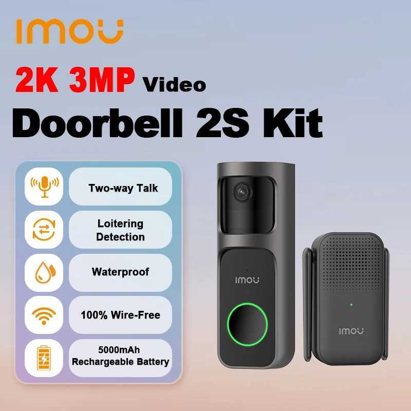 IMOU doorbell 2S two-way communication video kit 5000mAh rechargeable battery 30 floodlight mirror human detection waterproof 100% cordless chime X250