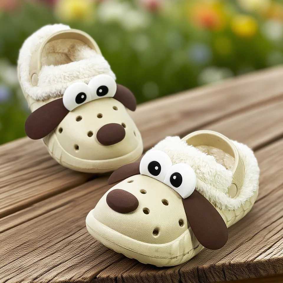 2025 new autumn and winter cotton shoes big ear dog cotton shoes cotton slippers with plush insulation soft soled shoesW251121