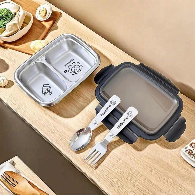 WORTHBUY Portable Lunch Food Container Students Kids 304 Stainless Steel 304 Stainless Steel Sealed Divided Bento Lunch BoxM251121