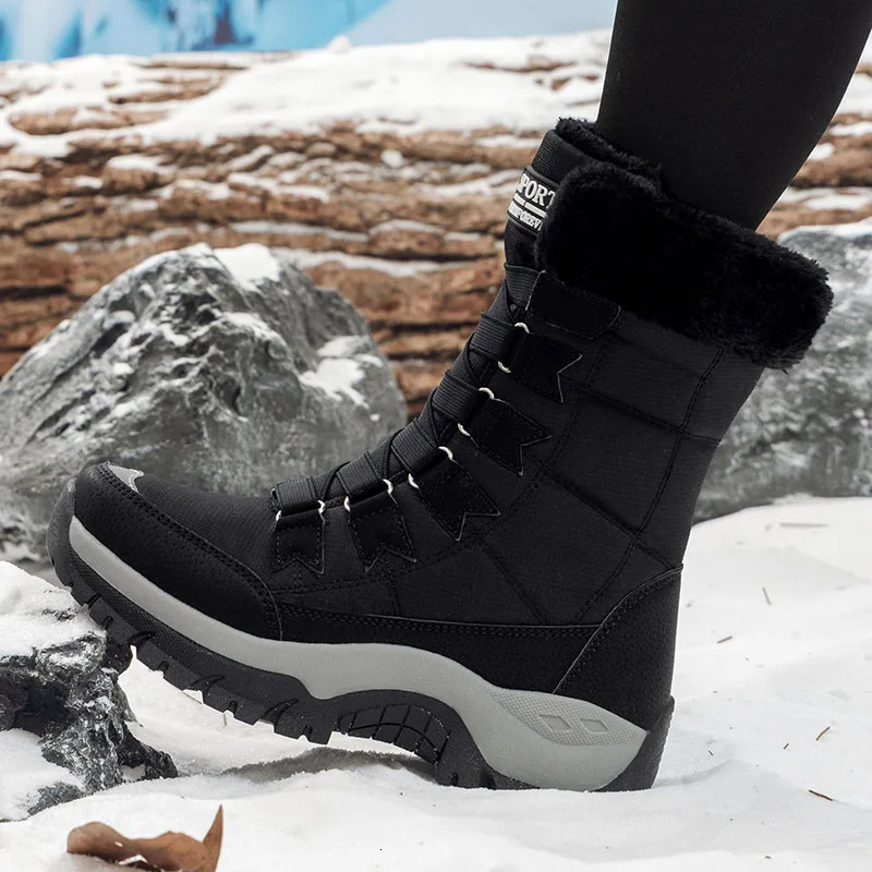 Woman Winter Snow Boots Warm Lengthening With Wide Toe and Adding Velvet Inside Keep Thick Soled Shoes Nonslip 251121