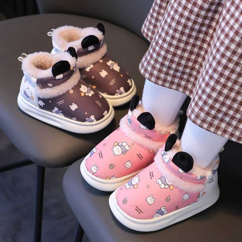Children Warm Boots Winter New Girls Plus Thicken Velvet Cotton Shoes Girls Waterproof Short Boots Baby Cotton BootsW251121