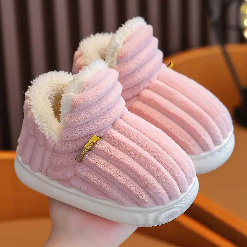 Smile Pop Winter Childrens Cotton Slippers For Boys And Girls Non-slip Warm Slippers Childrens Plush Home Baby Cotton SlippersW251121