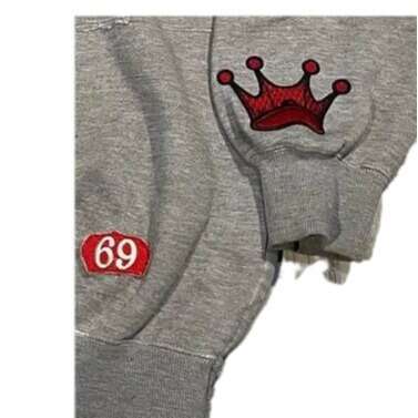 Women's Wear Harajuku Embroidered Pattern JNCO Y2k Long Sleeved Pullover Loose Hip Hop Hoodie