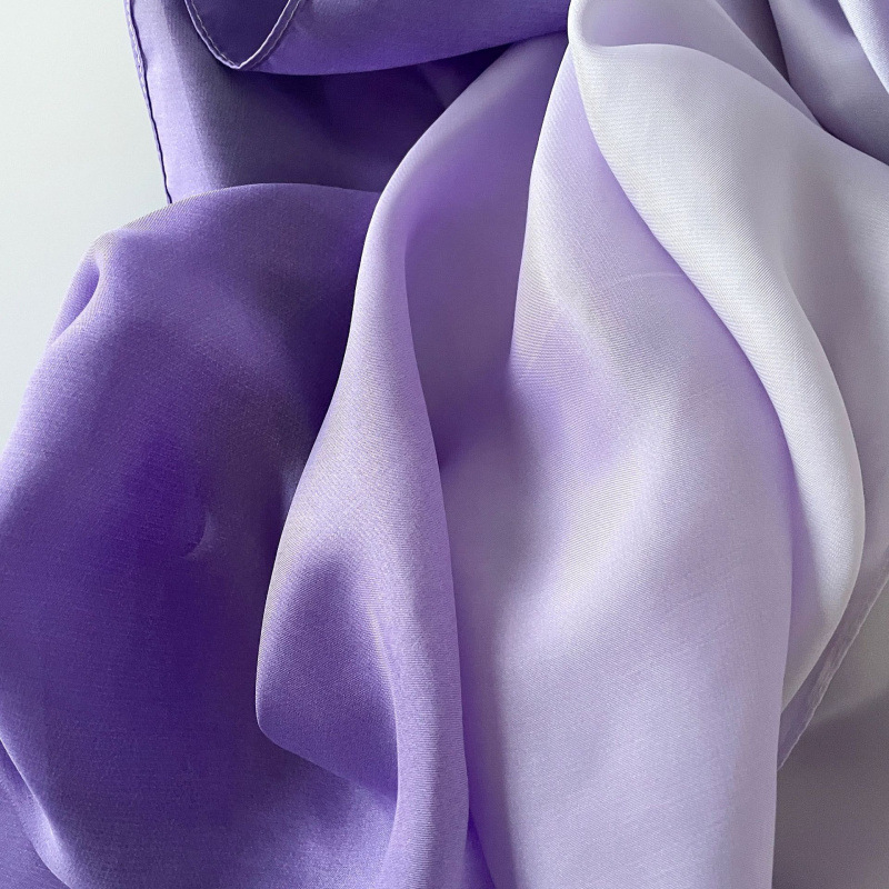 K462 Summer gradient silk scarf high-end satin scarf monochrome headscarf temperament long women's shawl solid color cross-border
