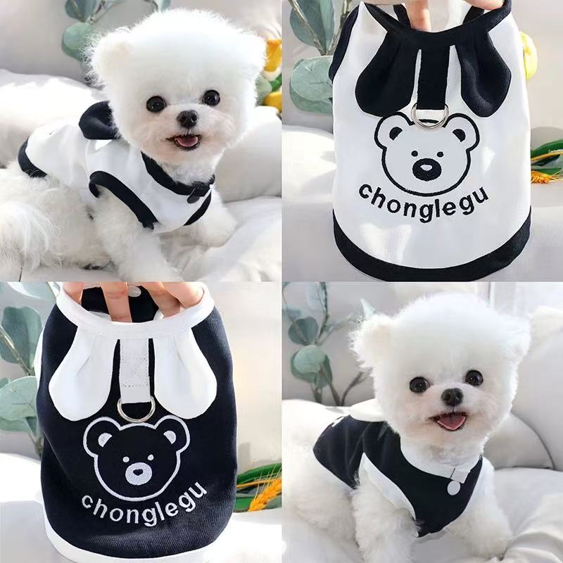 T0042Dog clothes spring and autumn thin new elastic pet small dog Bichon Pug French bulldog vest spring and summer clothes cute