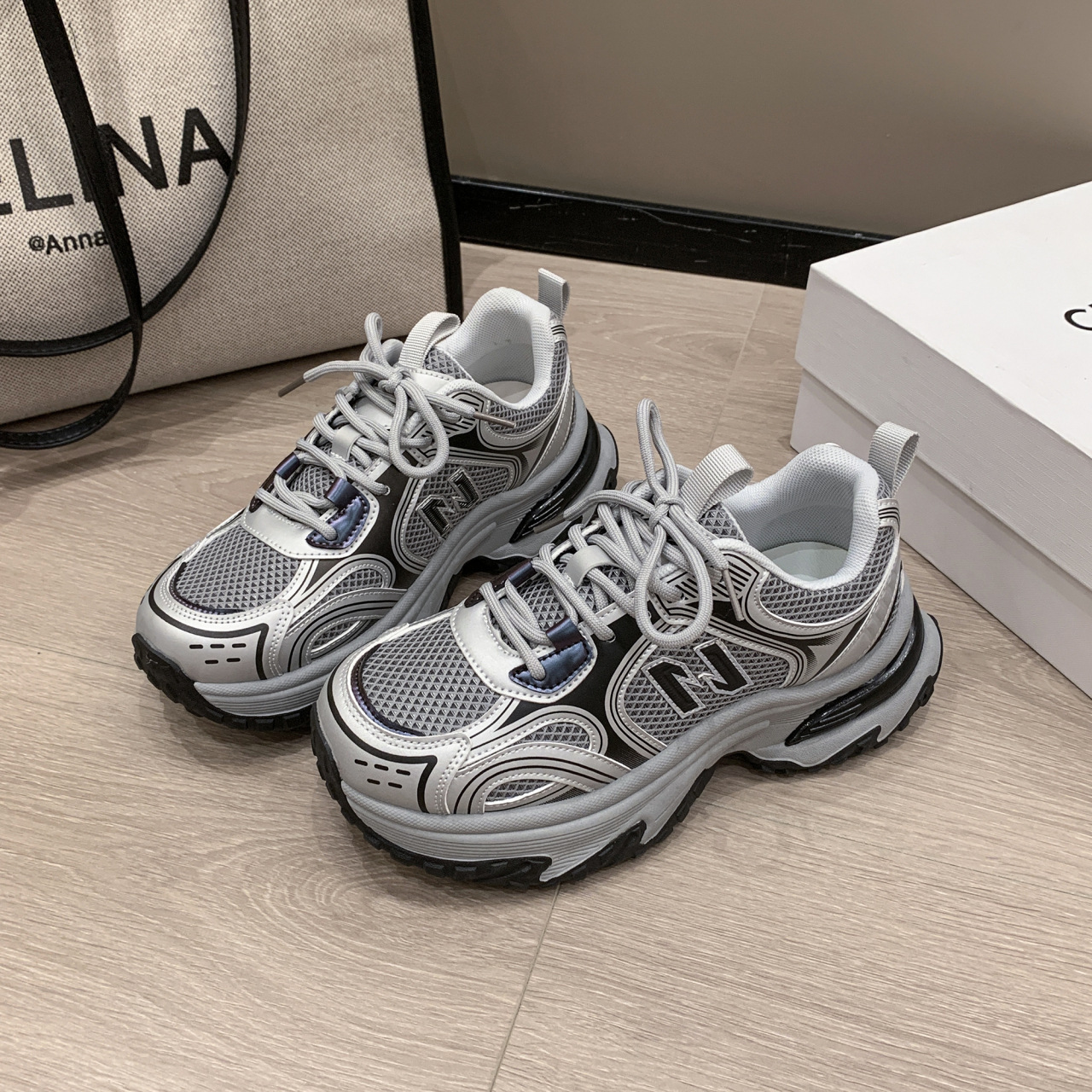 Free shipping Designer Casual Shoes 2025 new height increasing mesh breathable thick sole height increasing versatile casual sports shoes