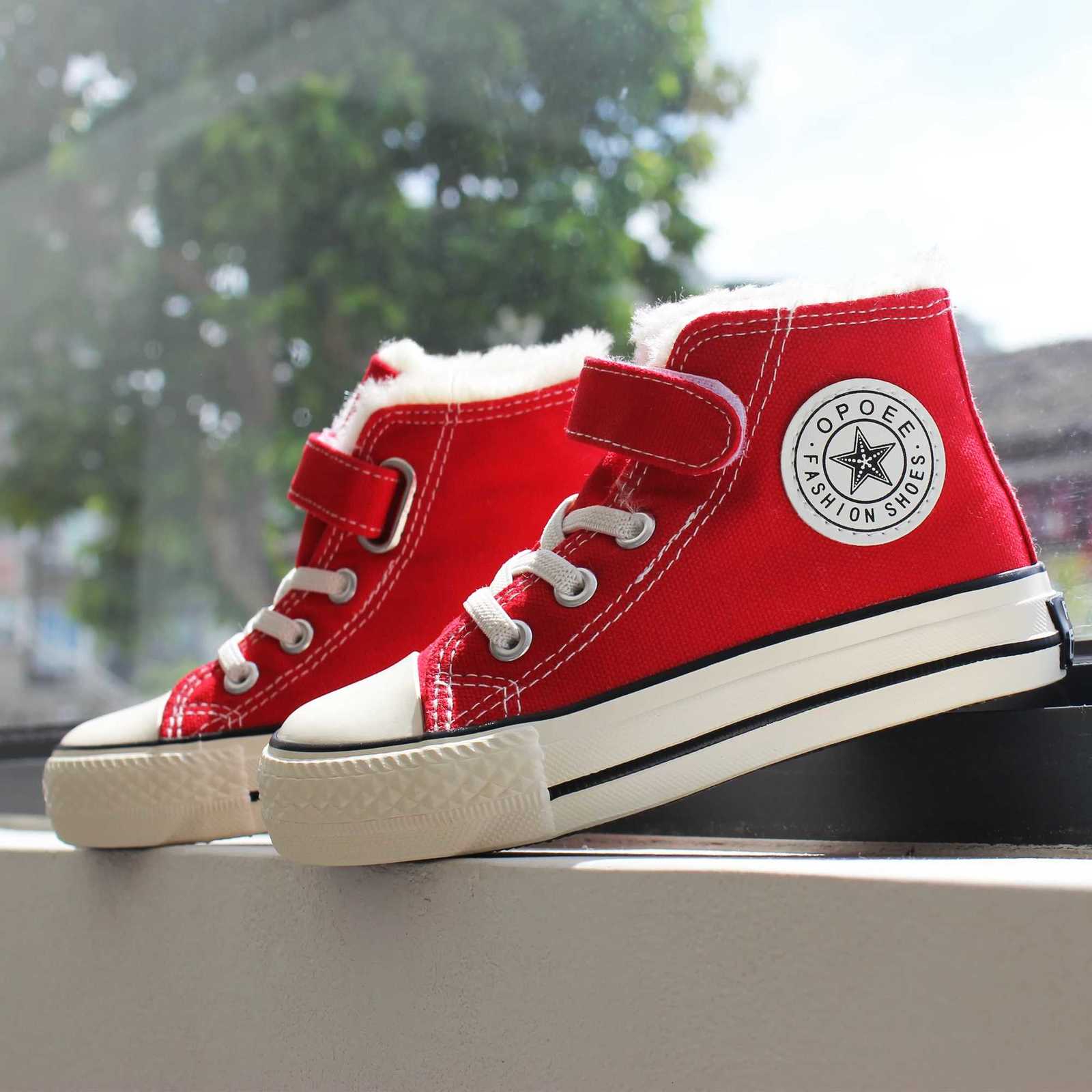 L2189 Solid color childrens cotton shoes with soft soles warm childrens thick cotton boots winter girls shoes boys cottoW251121