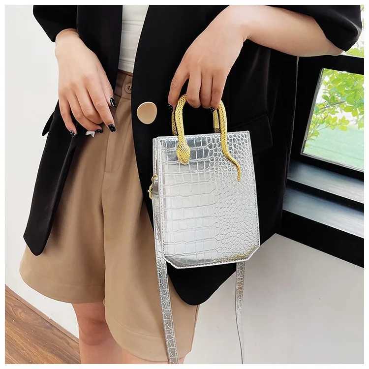 Wens New Ste Pattern Distinctive Handbag High Quality Single Shoder Crossbody Bucket Bag Bright ning Small Square Bag Y251121