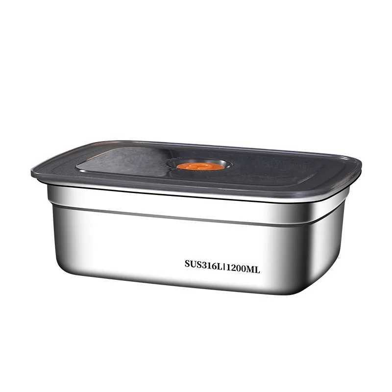 Stainless Steel Camping Lunch Box Sealed Leak-proof Bento Box Microwave Suitable Large Capacity Refrigerator Freezer Storage BoxM251121