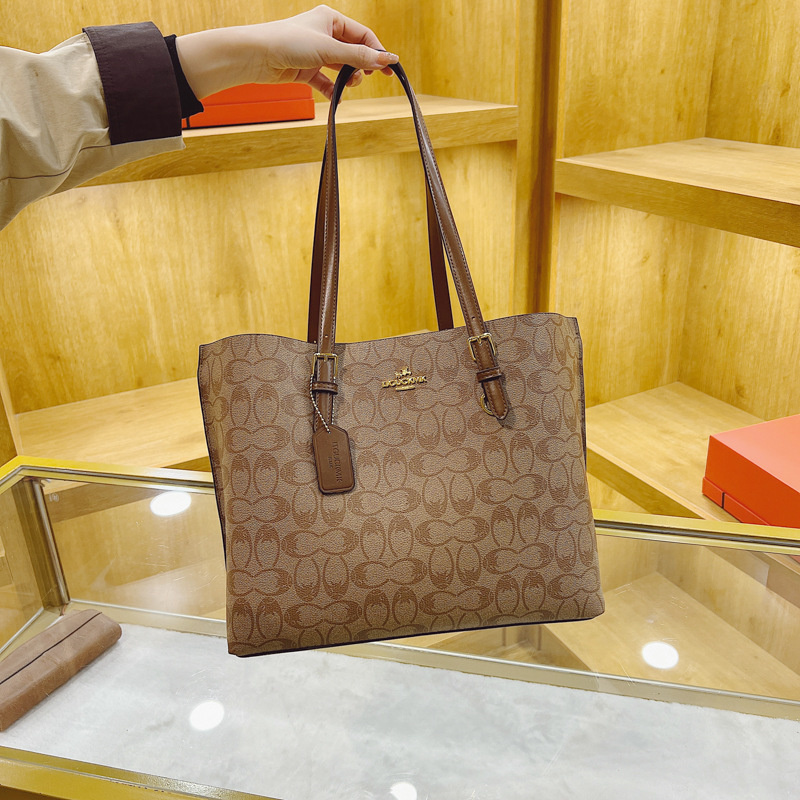 Designer bag free shipping 2025 new fashionable high-end texture printed large capacity tote bag shoulder crossbody bag for womens