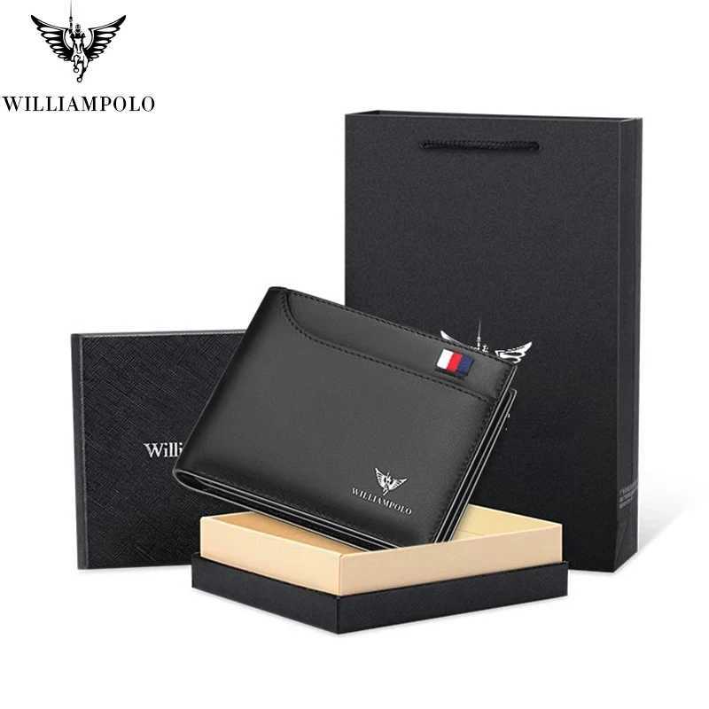 Soft mens wallet ultra-thin credit card holder genuine leather multi card case wallet business portable fashion wallet William Polo W250419