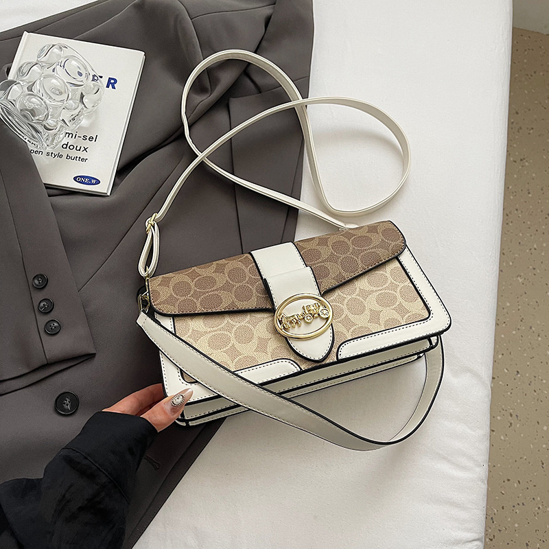 Designer bag free shipping 2025 new fashionable high-end texture printed shoulder crossbody bag armpit bag for womens