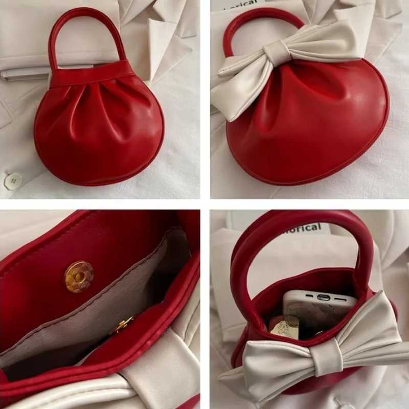 Wens Mini PU Cluh Bag Lightweight Small Purse with Bow Handle Magnetic Closure Coin Purse Soft Tote Handbag for Girls Y251121