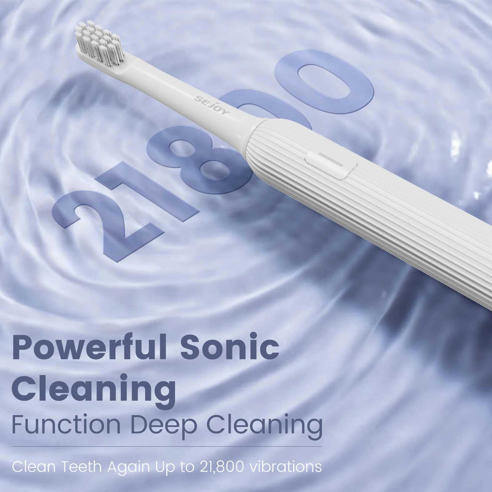 Sejoy MINT5 Adult Electric Ultrasonic Toothbrush 3 Modes with 4Pcs Brush Heads Rechargeable Tooth Brush Waterproof C251121