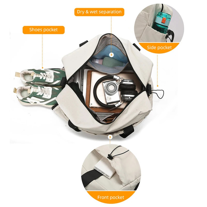 Multi-pocket Gym Bag Extensible Yoga Bags with Shoes Pocket Large Capacity Fitness Handbag Dry Wet Separation Sports Travel Pack 251114