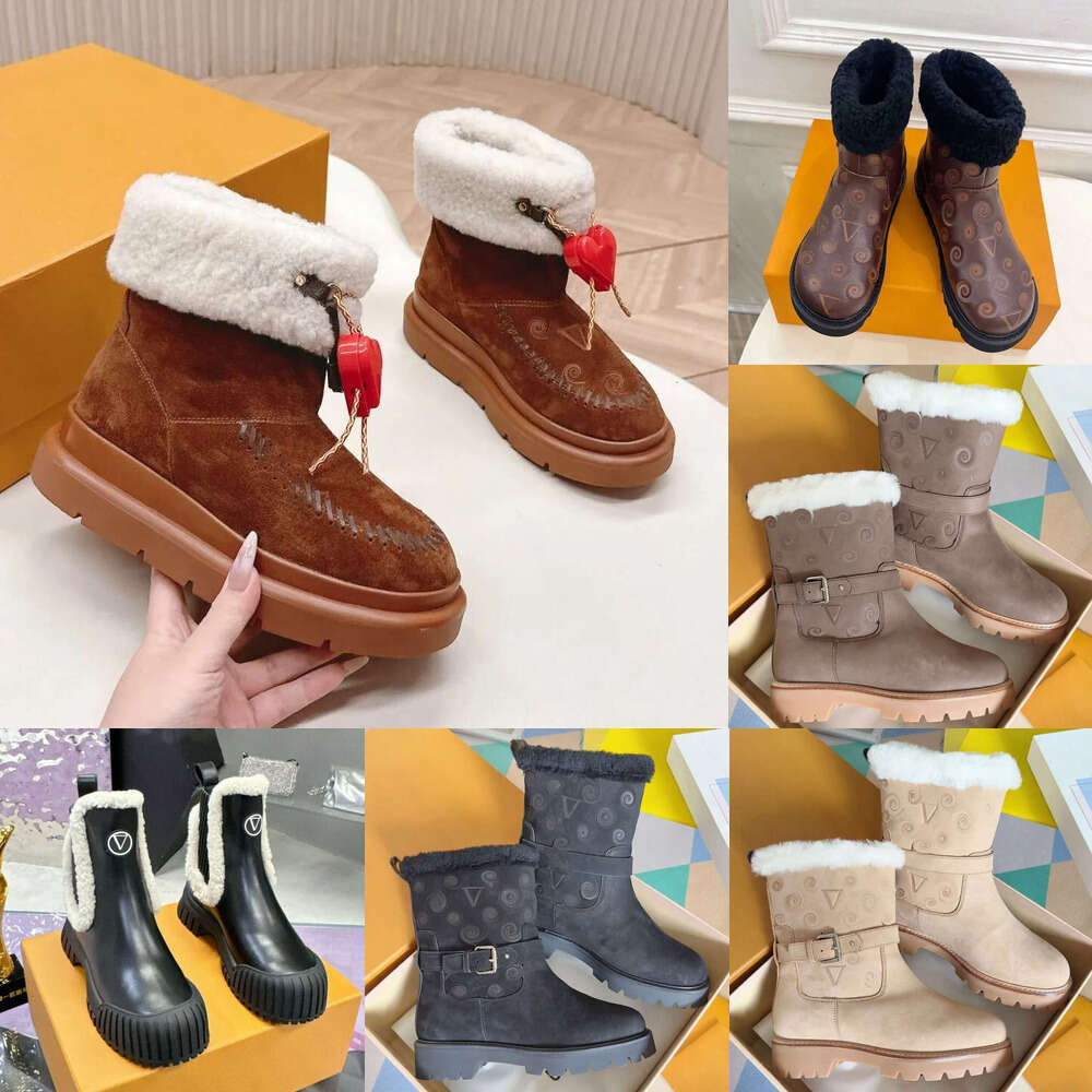 Designer women Ski Boots High Quality Thick Soled Short Boots Suede Snow Shoes Designer Luxury Womens Aspen Chelsea Ankle Boot Cortina Ankle Boot Fashion shoes