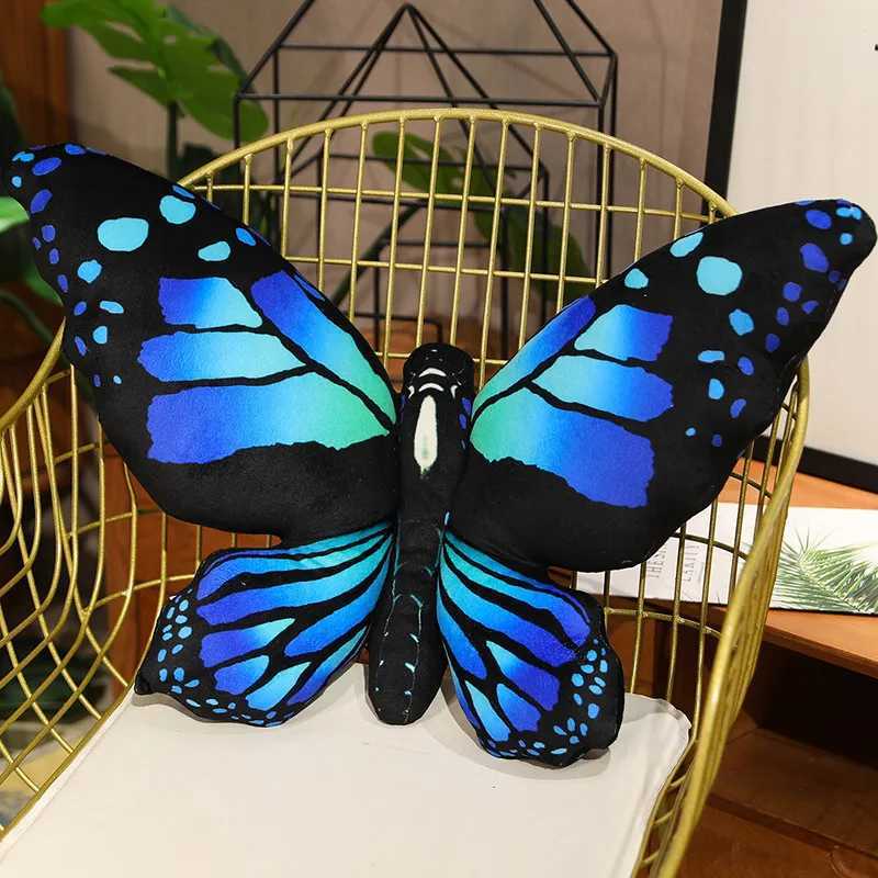 Colorful 3D Butterfly Girl Heart Creative Butterfly Stuffed Cushion Bed Bedroom Couch Room Decor Plush Throw s C251121