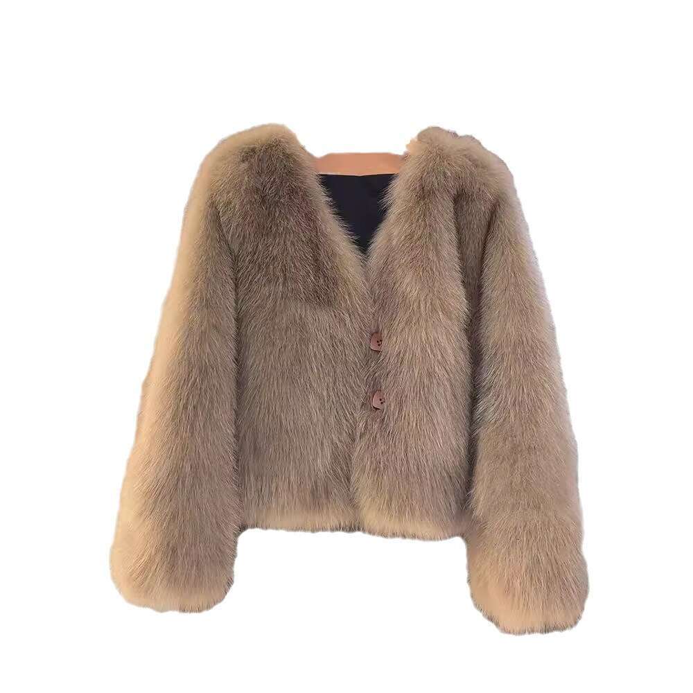 Fox Fur Thickened Faux Winter Elegant Short Coat for Women Light Luxury Style