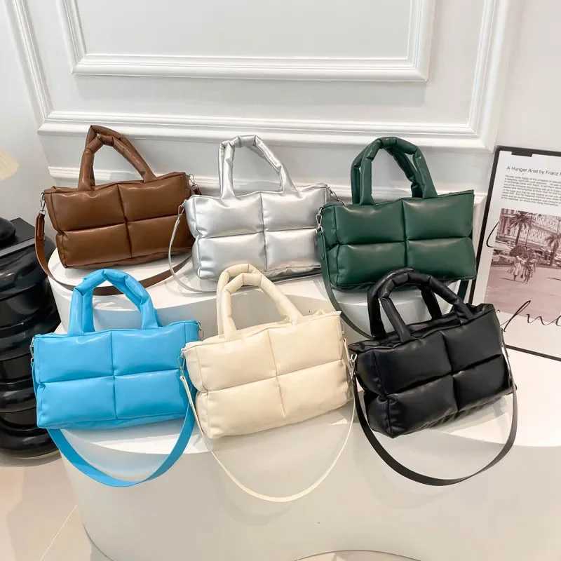 Wen Down Cott Handbag Soft Fi Warm Nyl Large Capacity Solid Color for Girls Shopping Leather Shoder Crossbody Bags Y251121