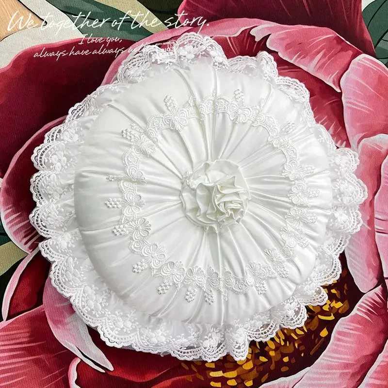 French Round Cushion White Lace Pumpkin Light Luxury Bedroom Living Room Sofa Shape Exquisite Decoration C251121