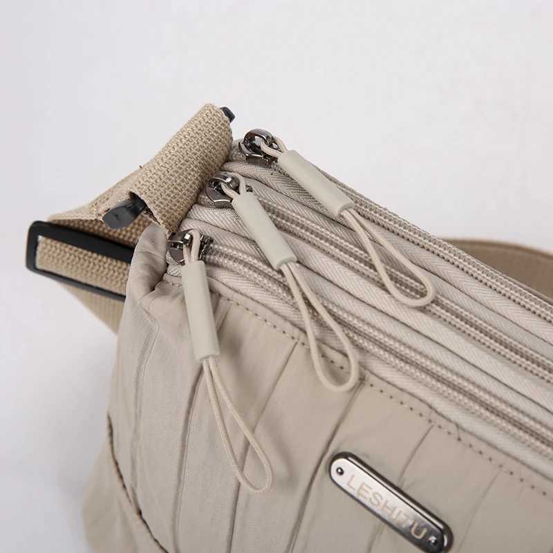 Trendy Pleated Design Womens Shoulder Bag Casual Nylon Tote Bag Purse Lightweight Fashionable Aesthetic HandbagT251121
