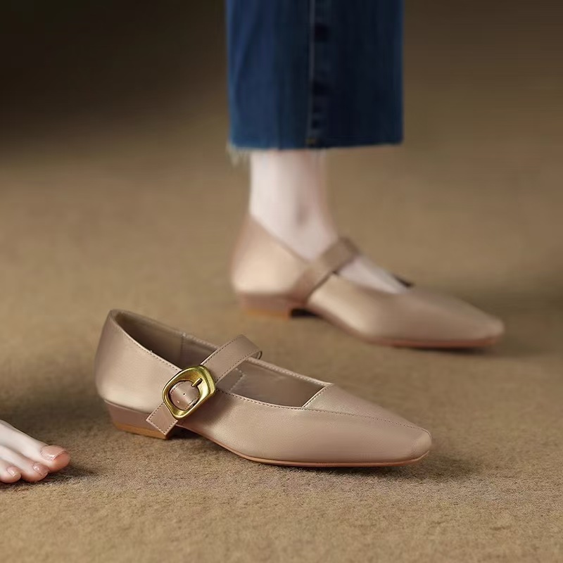 Spring New Autumn Leather Fashion Square Toe for Mary Jane Shoes atos Mujer Women New Pumps fea7