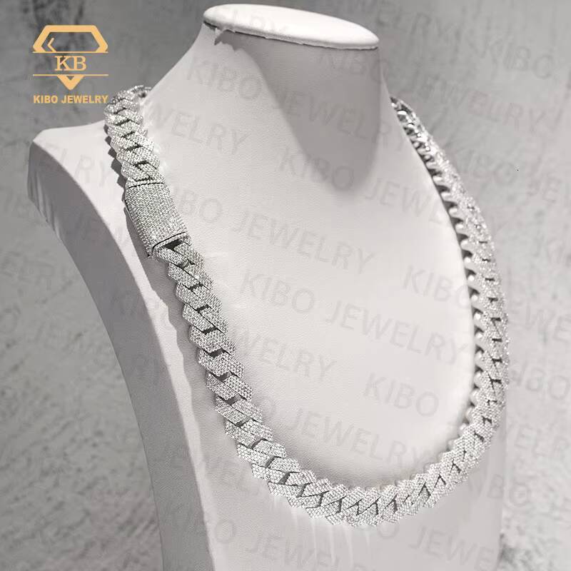 Hip Hop Chain 8mm-20mm GRA Certificate VVS Moissanite Diamond 925 Silver Cuban Link Chain for Hip Hop Jewelry
