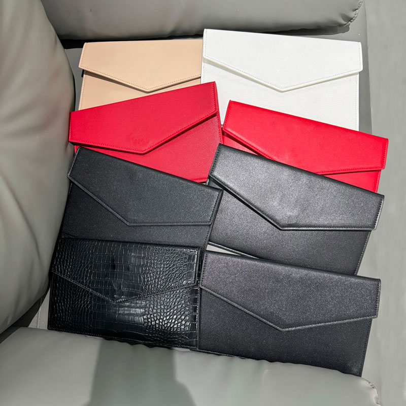 designer clutch bag for women luxury wallets mini purse chain lady shoulder bag crocodile skin clutch purse card holders envelope bag metal letters with box