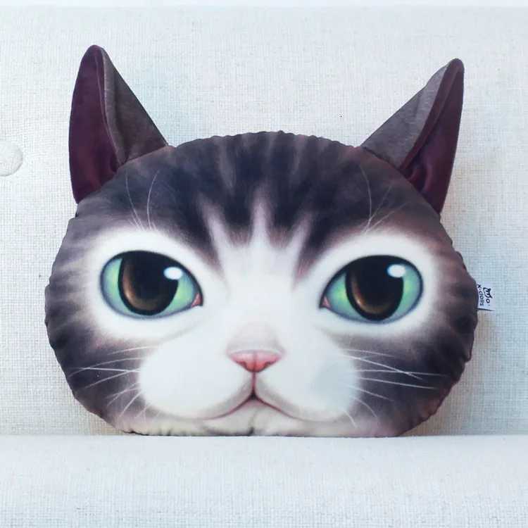35x36cm 3D Cute Cat Head Cushion Creative Cartoon Sofa Office Nap Washable Car Seat Cushions C251121