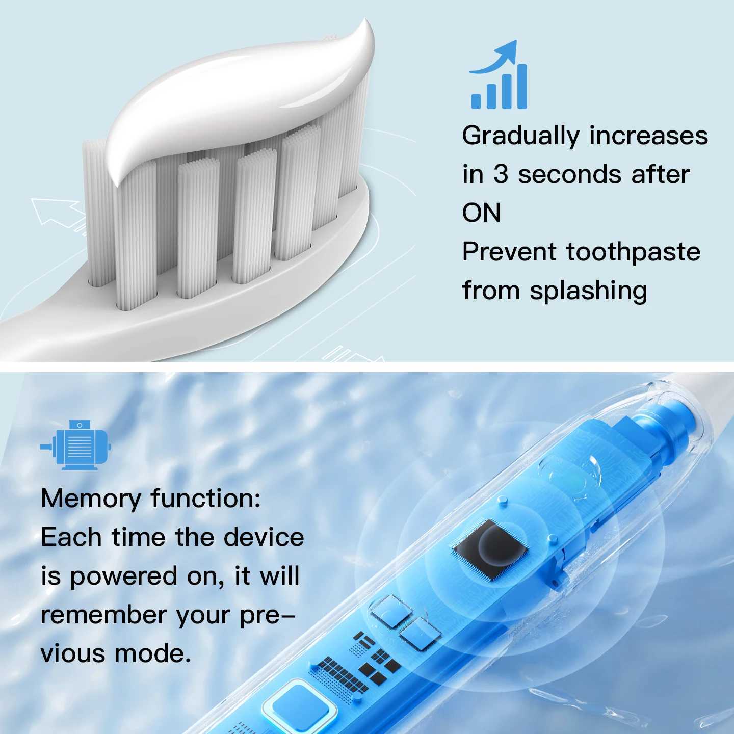 Electric Toothbrush Sonic Cleaning Teeth Brush Waterproof Electronic Tooth Brush With Timer Rechargeable Toothbrush with 8 Heads C251121