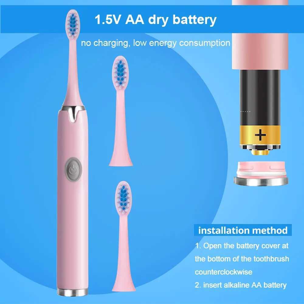 Tongwode Sonic Electric Toothbrush IPX7 Waterproof Adult Couple Home Use Soft Bristle Replaceable With 6 Tooth Brush Heads C251121