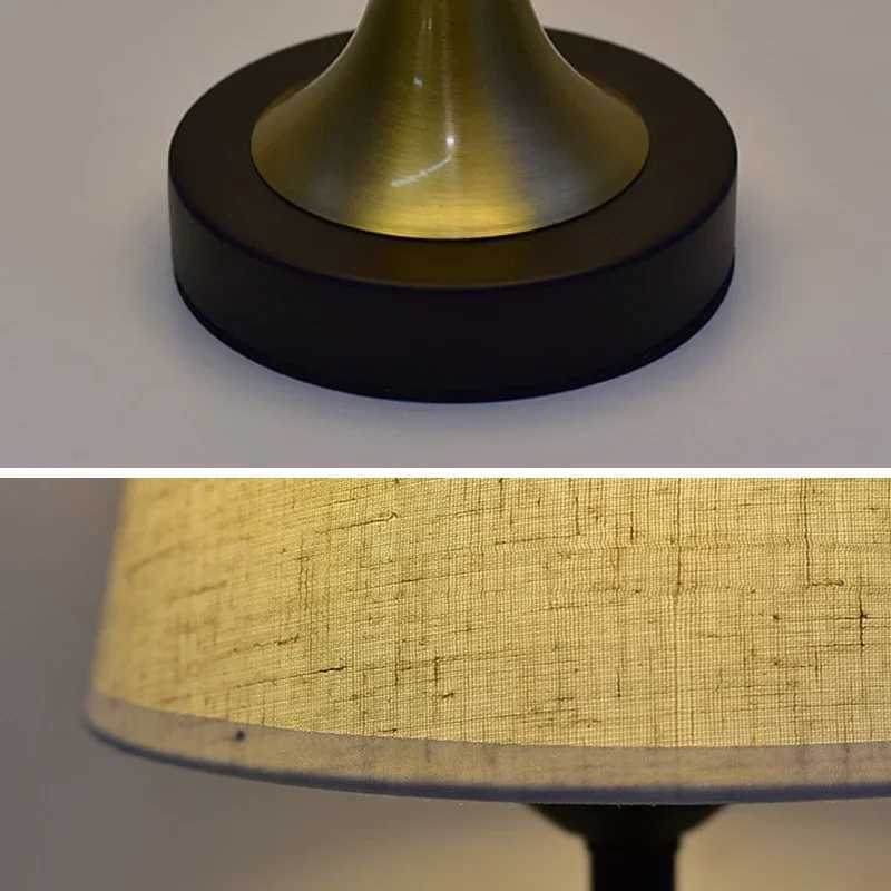 Retro Night Light Bedside Table Lamps Fabric Lampshade Table Light Warm LED Desk Lamp Bedroom Decoration Lighting Fixtures C251121