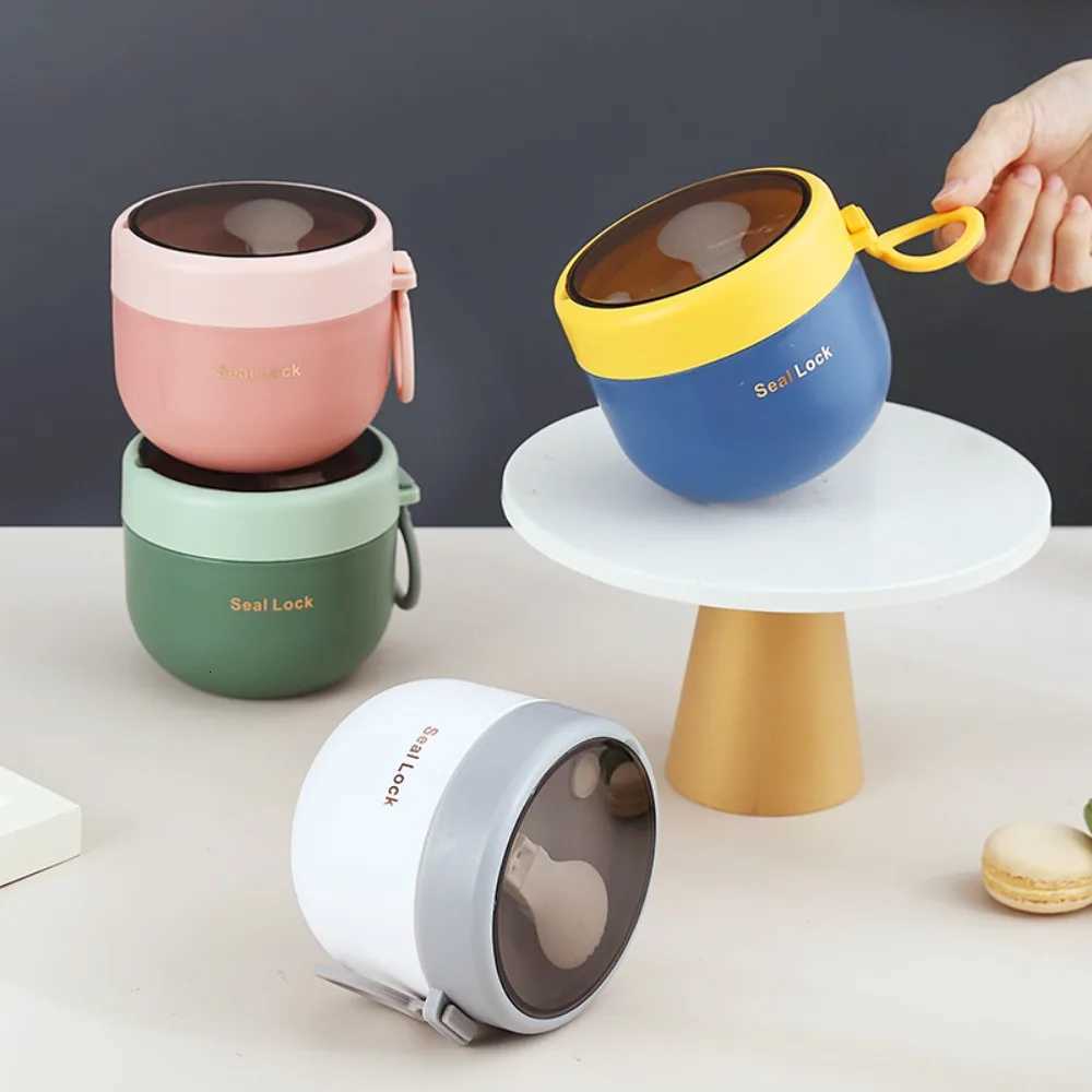 600ml Thermal Lunch Box Mini Portable Leak Proof Food Container Stainless Steel Vaccum Soup Cup Insulated Breakfast Cup SpoonM251121