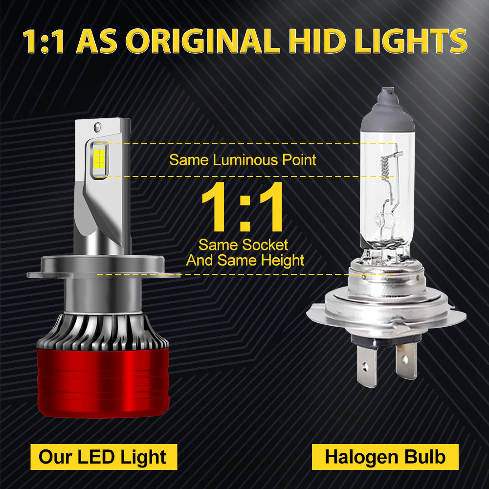 Car LED Headlights Auto Headlamps Bulbs Fog lights Super Bright IP68 Waterproof Original Fit XHP 3570 Chip 6000K 8000K High/Low Beam Plug and Play Fit - view 9