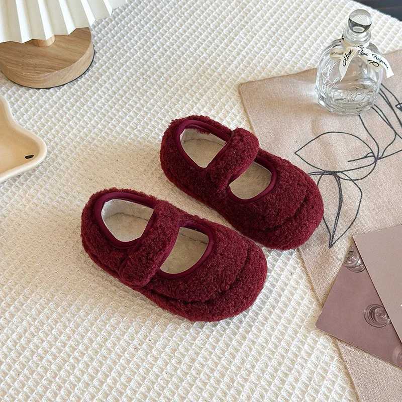 Children Cotton Leather Shoes for Girls 2025 Winter New Fashion Korean Style Soft Bottom Anti-slippery Versatile Princess ShoesW251121