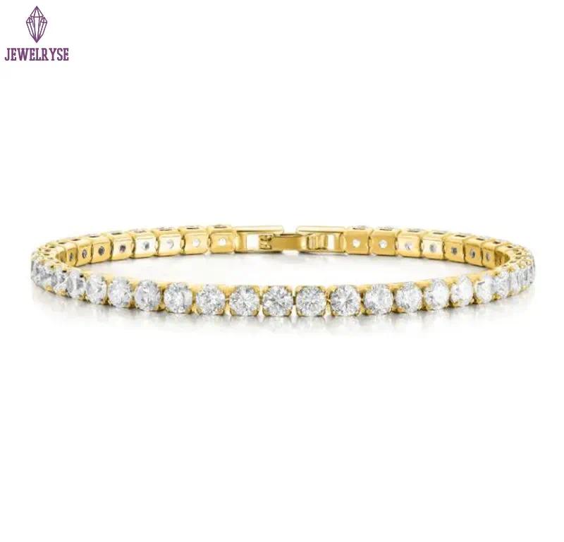 Fashioh hip hop 4mm cz tennis bracelet White Cubic zircon beads men bangle chains strand bracelets for women pulseiras bijoux silver crystal bracelets