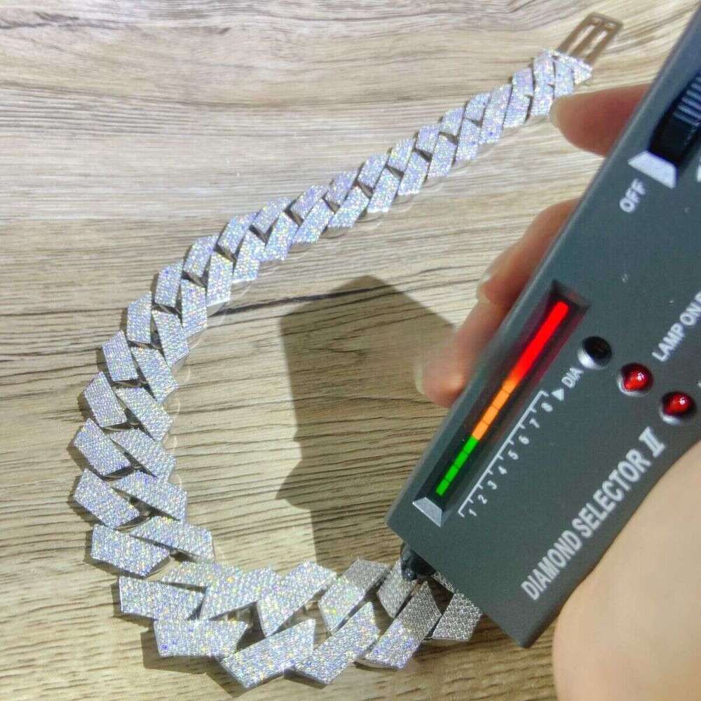 Designer Jewelry 30mm Width Big k Fully Flawless Moissanite Sier Iced Out Cuban Chain Mens Necklaces