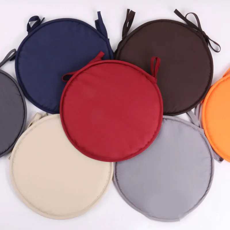 Sponge Chair Pad Round Garden Chair Pad Seat Cushion Round Chair Pad Circular Chair Cushion Tie-on Solid Removable 30/38cm C251121