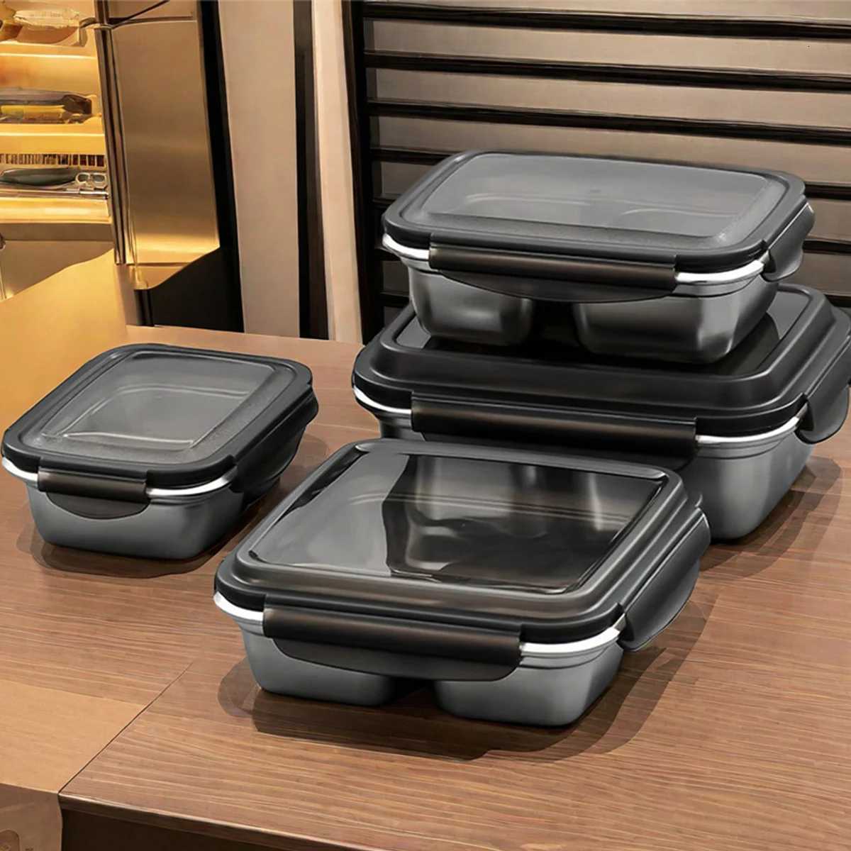 WORTHBUY 2/3 Grids 304 Stainless Steel Lunch Box Portable Leak-proof Food Container Large Capacity Bento Box For Students AdultM251121